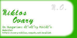 miklos ovary business card